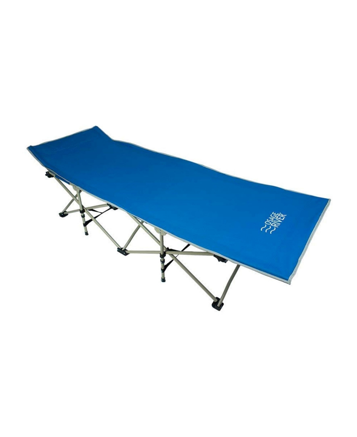 Osage River Folding Camp Cot with Carry Bag Blue