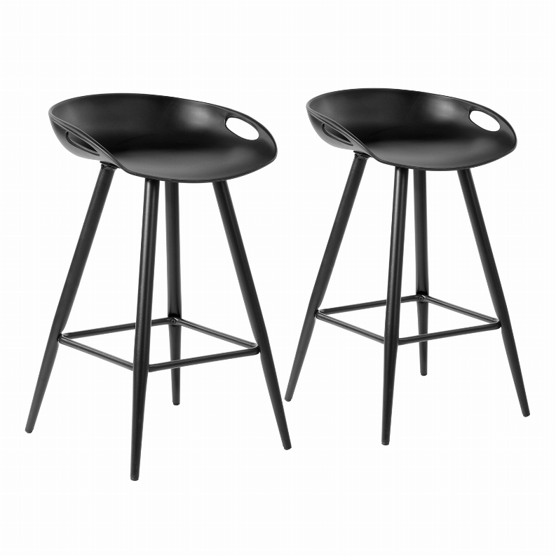 Modern 24.4in Plastic Barstools Set of 2