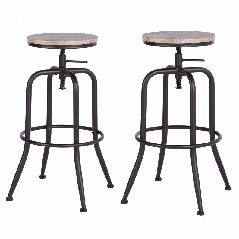 Adjustable Height Swivel Counter & Barstools Set of 2