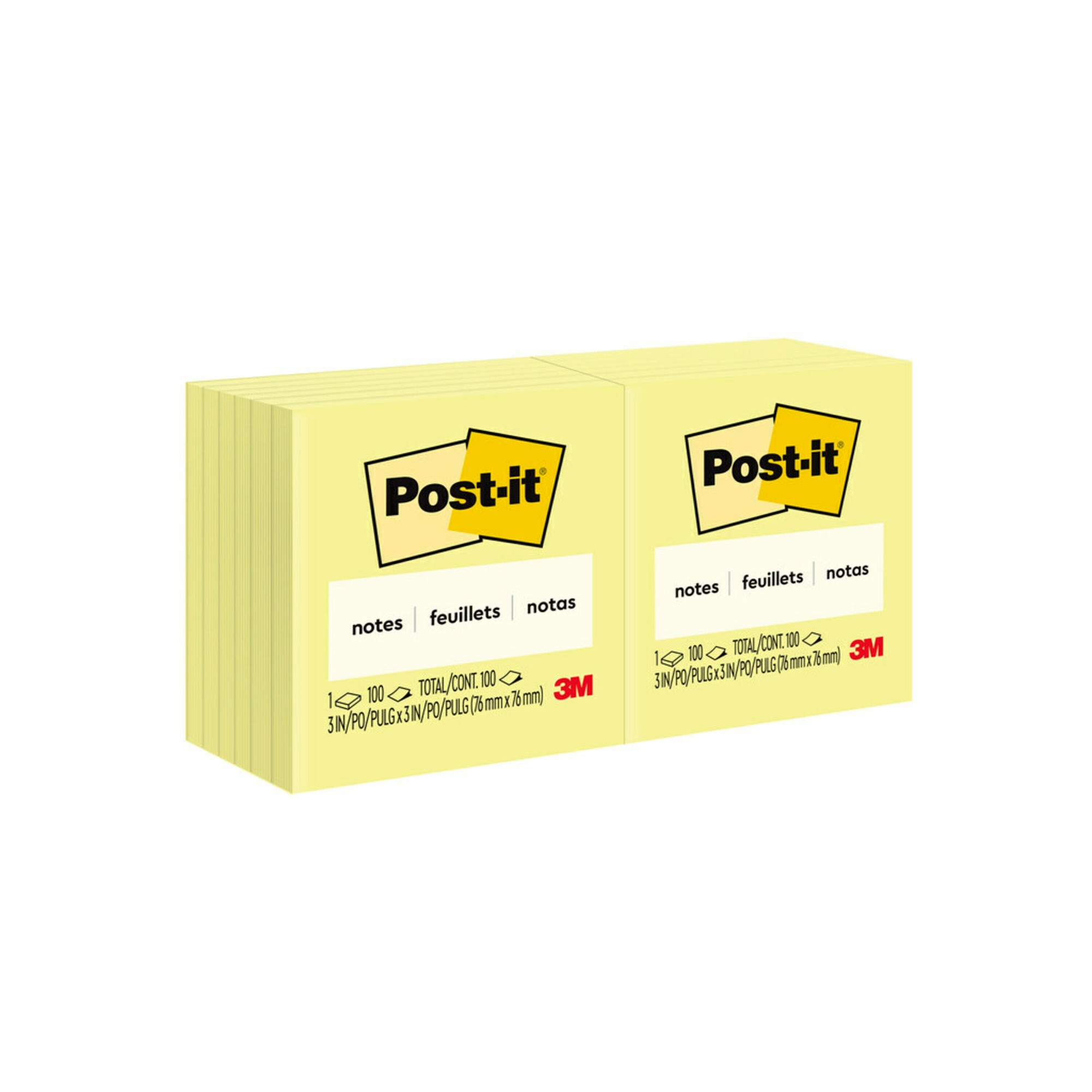 Original Pads in Canary Yellow, 3 x 3, 100-Sheet, 12/Pack