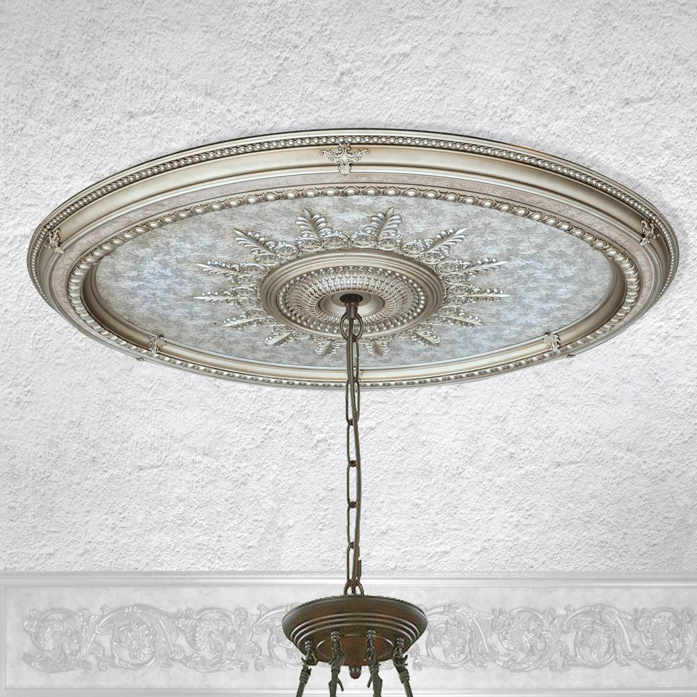 Champagne Large Oval Chandelier Ceiling Medallion 79 inches