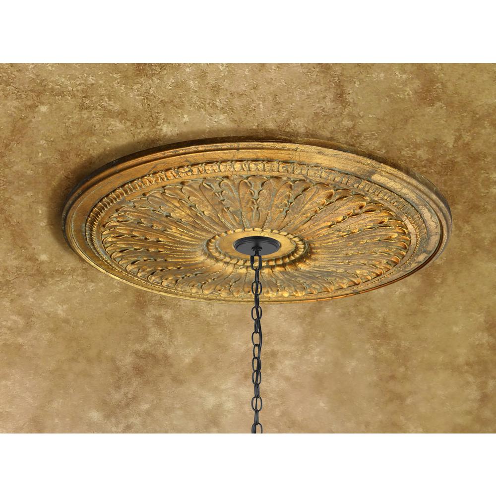 Classic Petite Gilt Chandelier Ceiling Medallion 28 Inch Dia