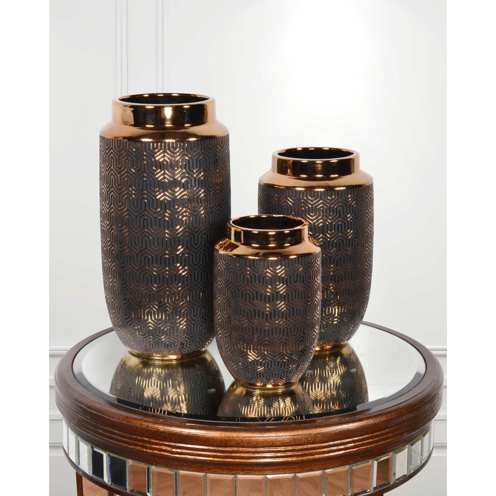 Set of 3 Copper illusion Vases