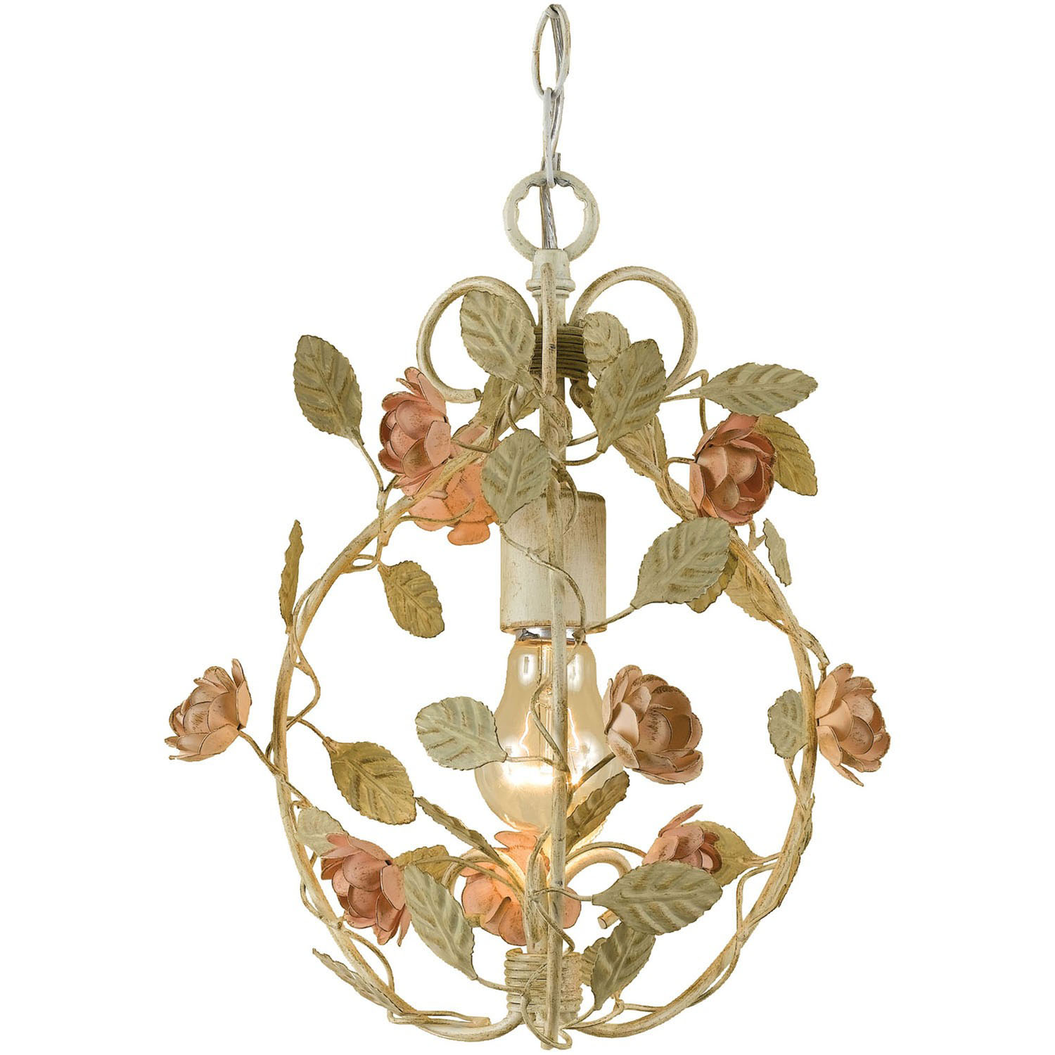 RamblinRose Mini Pendant,1-60W Candle Bulb,17"HX10"W,Swag or Hardwire