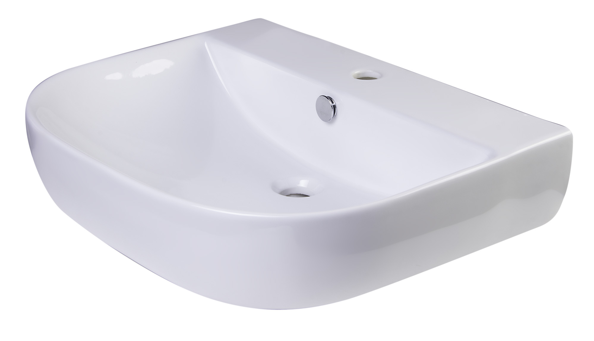 ALFI brand AB111 24" White D-Bowl Porcelain Wall Mounted Bath Sink