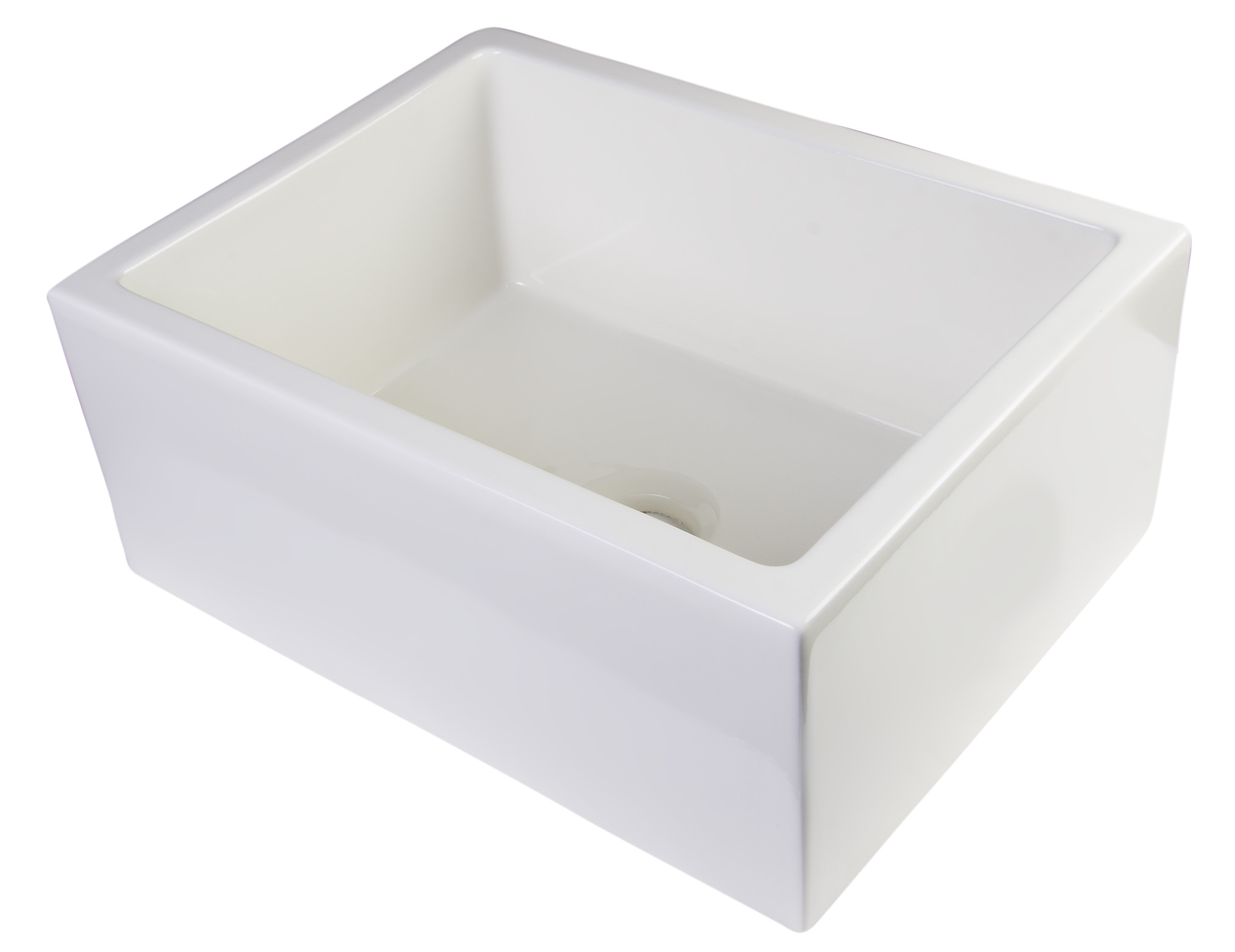 ALFI brand AB2418SB-B 24" Biscuit Smooth Thick Wall Fireclay Single Bowl Farm Sink