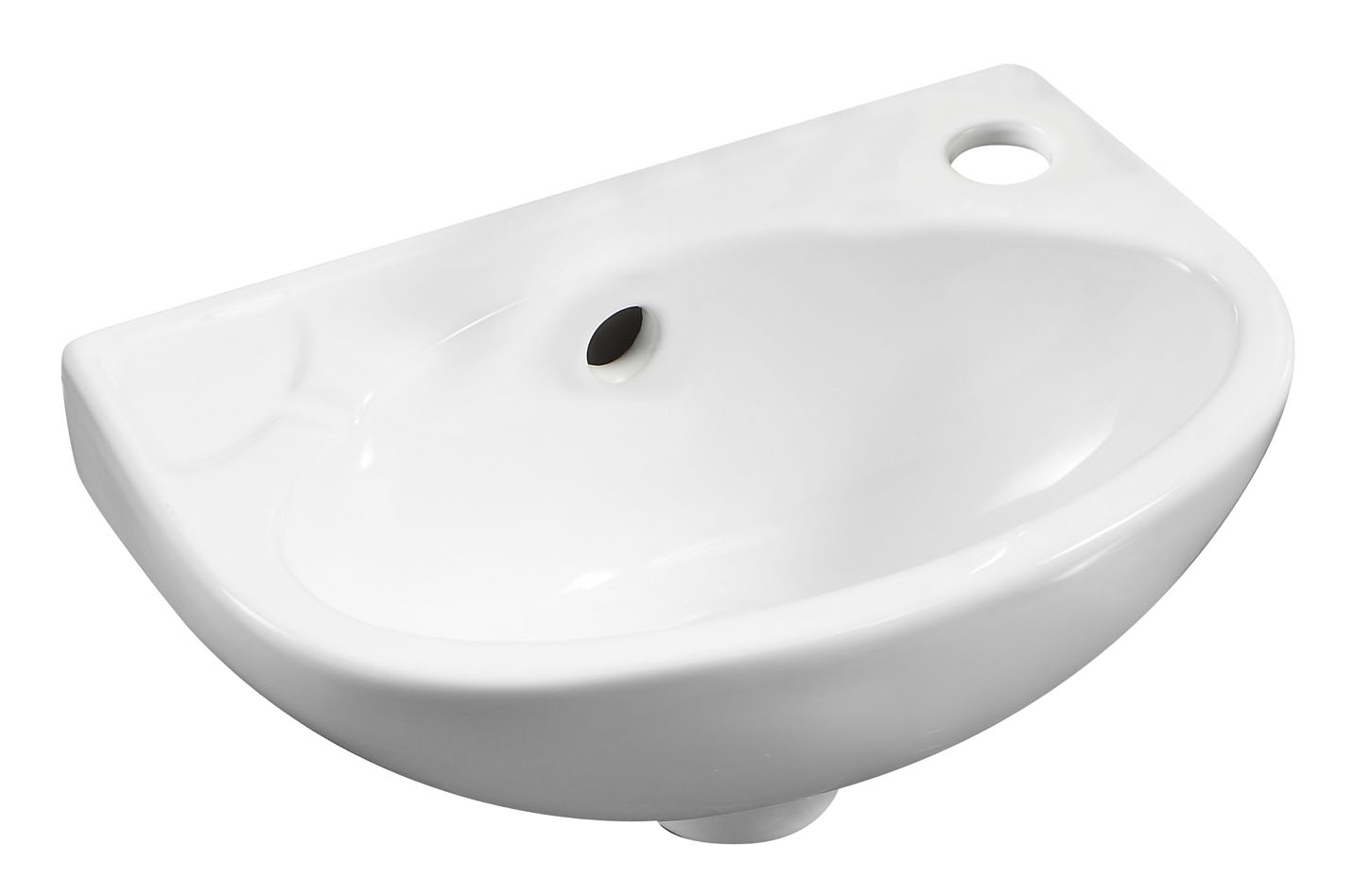 ALFI brand ABC118 White 14" Small Wall Mounted Ceramic Sink with Faucet Hole