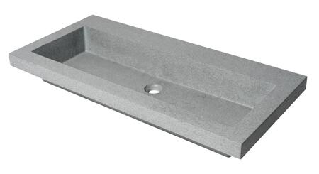 ALFI brand ABCO40TR 40" Solid Concrete Gray Matte Trough Sink for the Bathroom