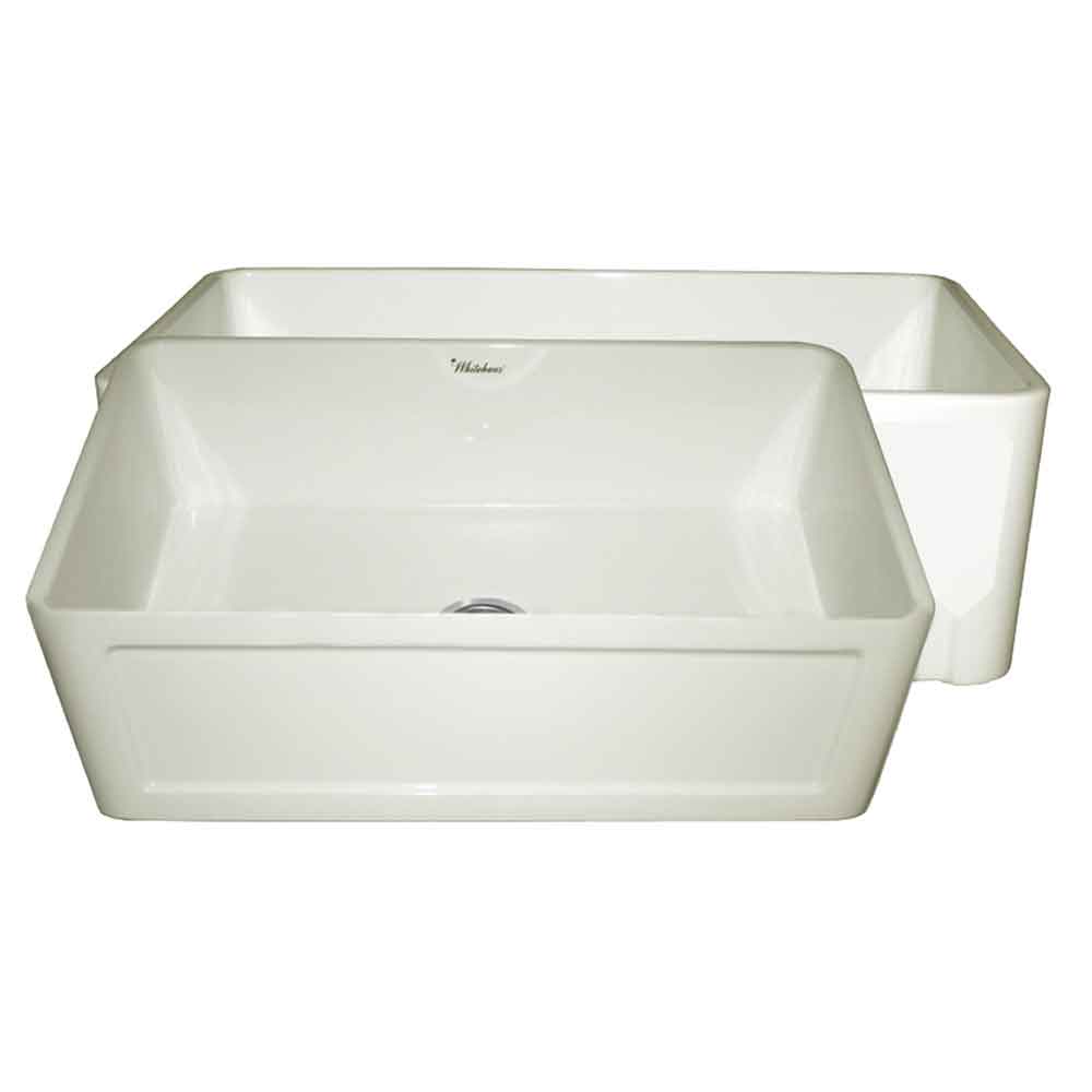 Farmhaus Fireclay Reversible Sink with a Concave Front Apron on One Side and Fluted Front Apron on the Other