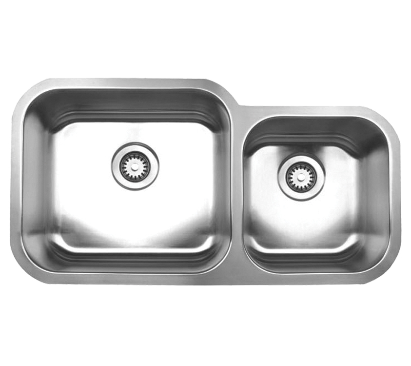 Noah's Collection Brushed Stainless Steel Double Bowl Undermount Sink