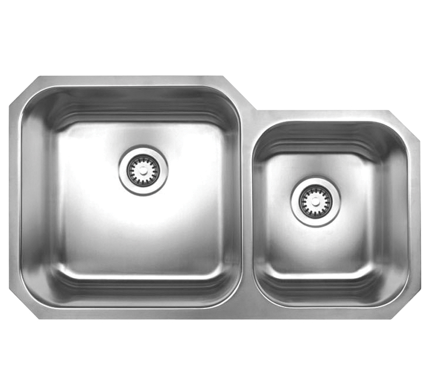 Noah's Collection Brushed Stainless Steel Double Bowl Undermount Sink