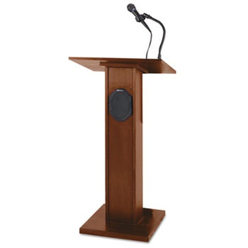 Elite Lecterns with Sound System, 24w x 18d x 44h, Mahogany