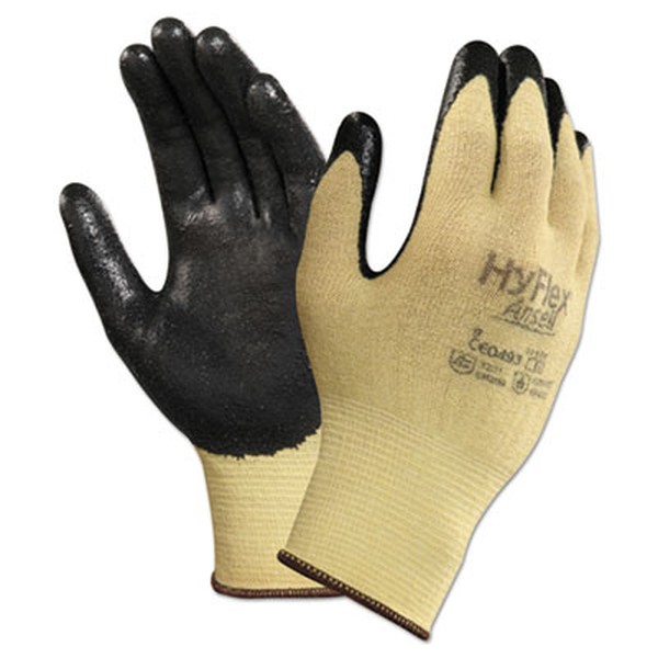 HyFlex CR Gloves, Size 7, Yellow/Black, Kevlar/Nitrile, 24/Pack