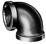 3/4 90D Black Elbow