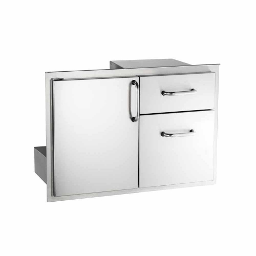 18X30 Door with Double Drawer, Tubular stainless steel handles, double wall construction