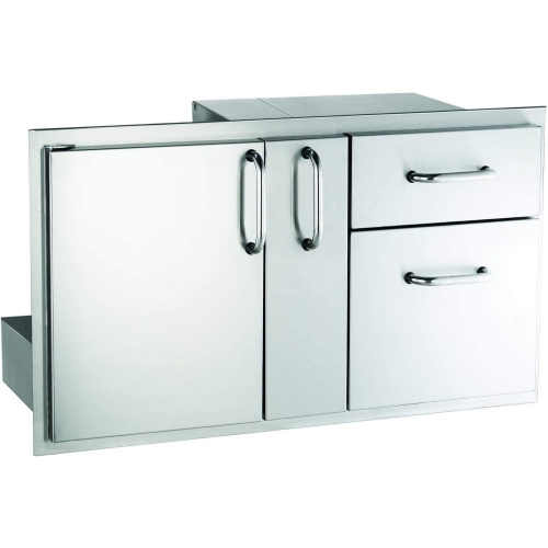 18 x 36 Door with Double Drawer & Storage Platter, Tubular stainless steel handles, double wall construction