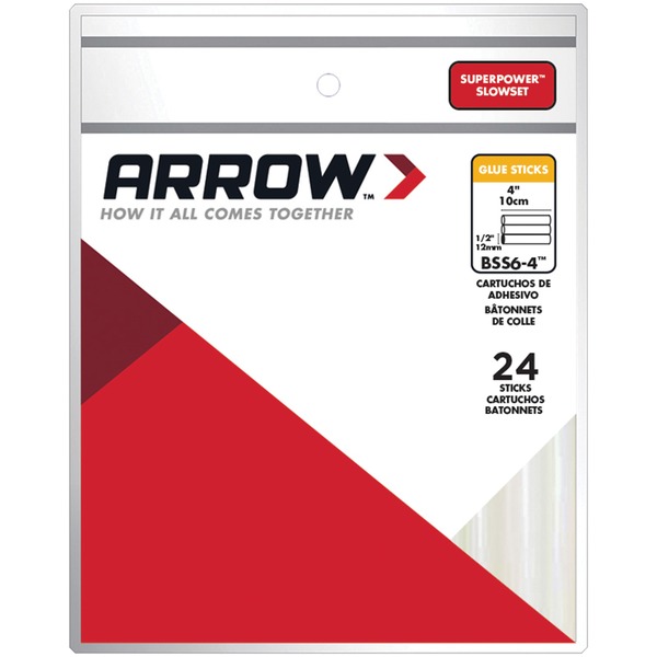 Arrow BSS6-4 SupePower SlowSet Glue Sticks, 24 pk