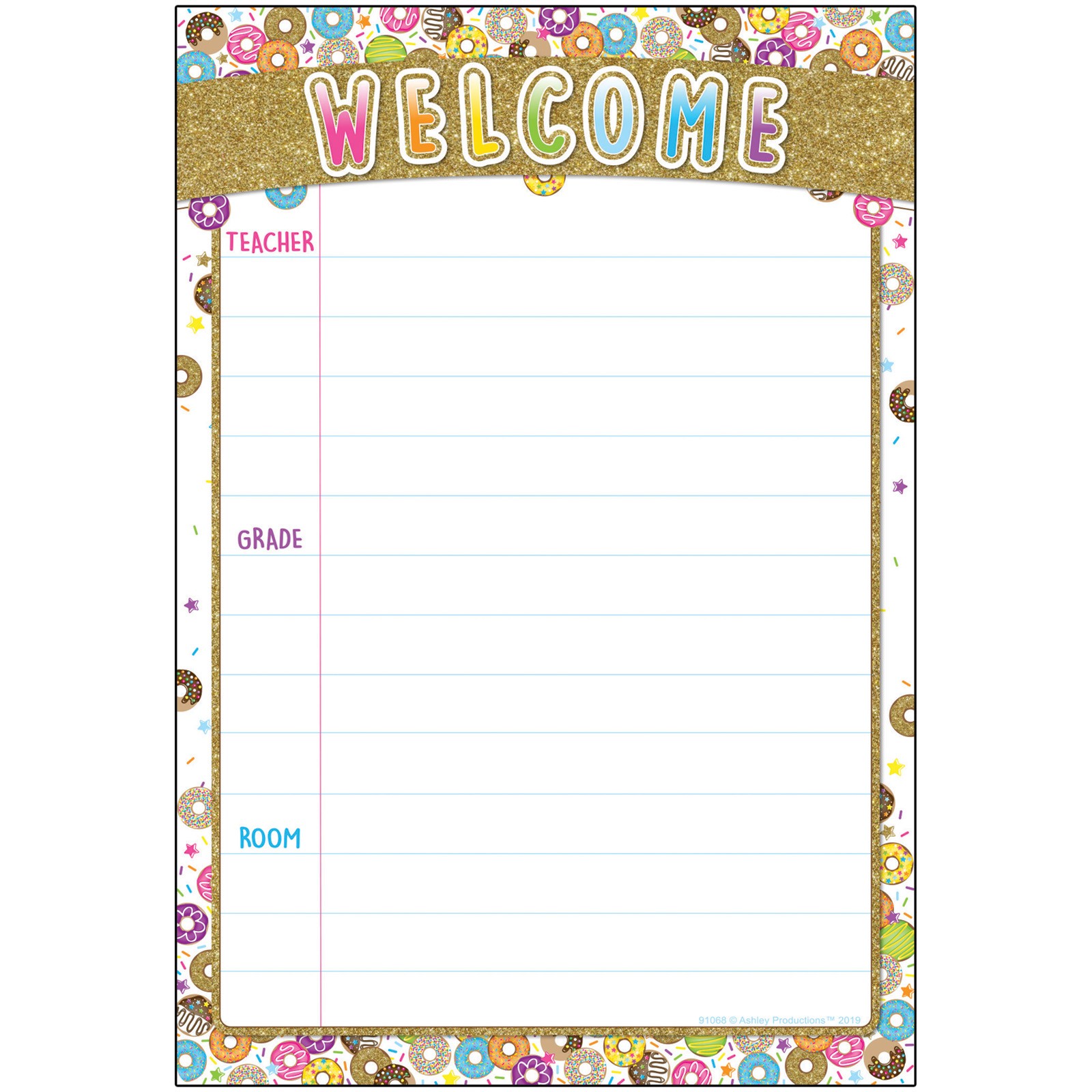 Smart Poly Chart, DonutFetti Welcome, 13" x 19"