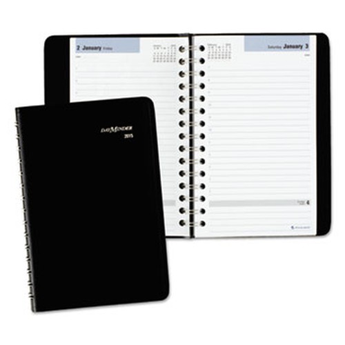 Daily Appointment Book with Hourly Appointments, 8 x 4 7/8, Black, 2022
