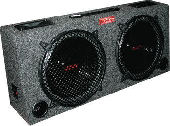 WOOFER BOX DUAL 10" XXX 2-WAY LOADED ANGLE STYLE; 300WATTS