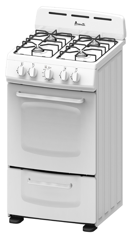 Avanti GR020POW White 20 Inch Gas Range With Open Burners