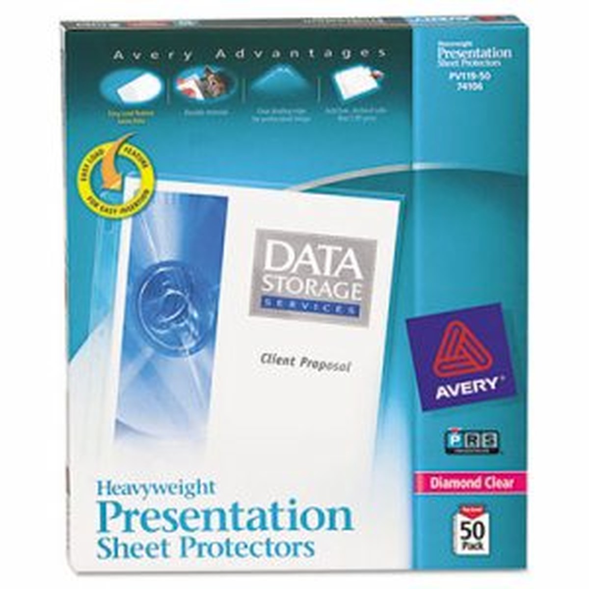 Top-Load Poly Sheet Protectors, Heavy Gauge, Letter, Diamond Clear, 50/Box