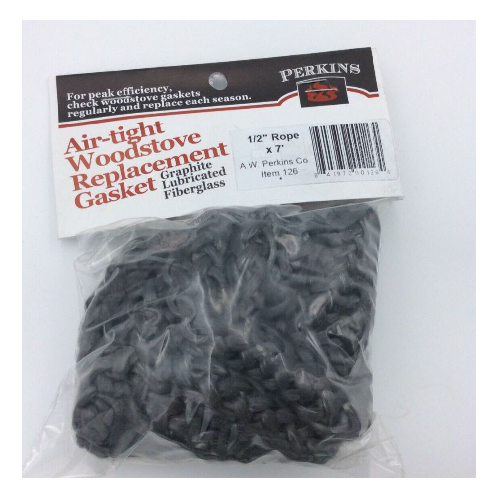 126 - 1/2" X 84"  Black Graphite Wood Stove Door Gasket Rope, Bagged