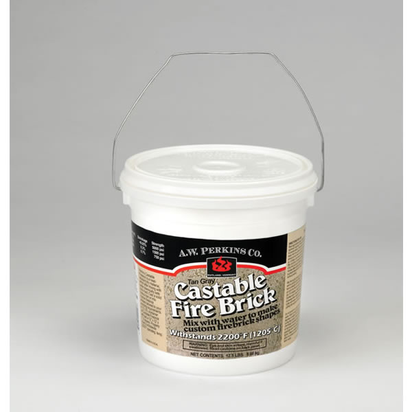 (1 Case of 2) 1 Gallon Tub A.W. Perkins Gray Castable Fire Brick - 240