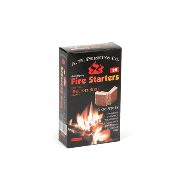 (1 Box of 24 Squares) - A.W. Perkins Break N' Burn Fire Starters - 22