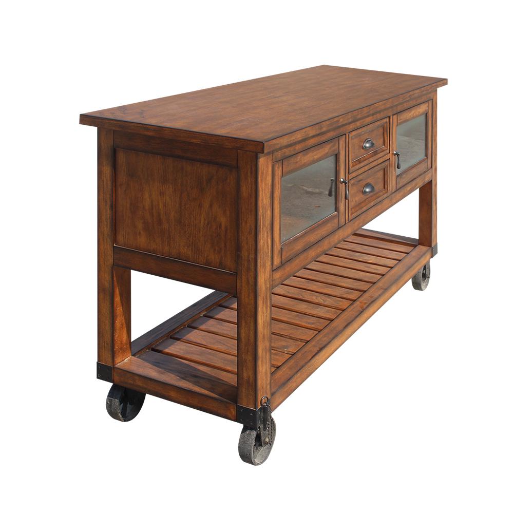 Kadri Kitchen Cart, Distressed Chestnut