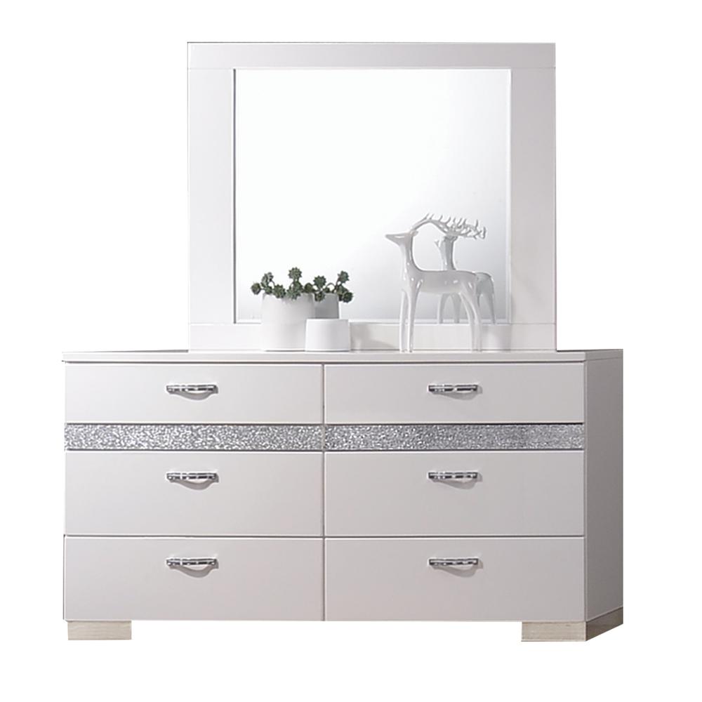 Naima II Mirror, White (High Gloss)  (26774)