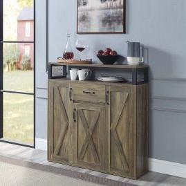 ACME Abiram Server, Rustic Oak Finish