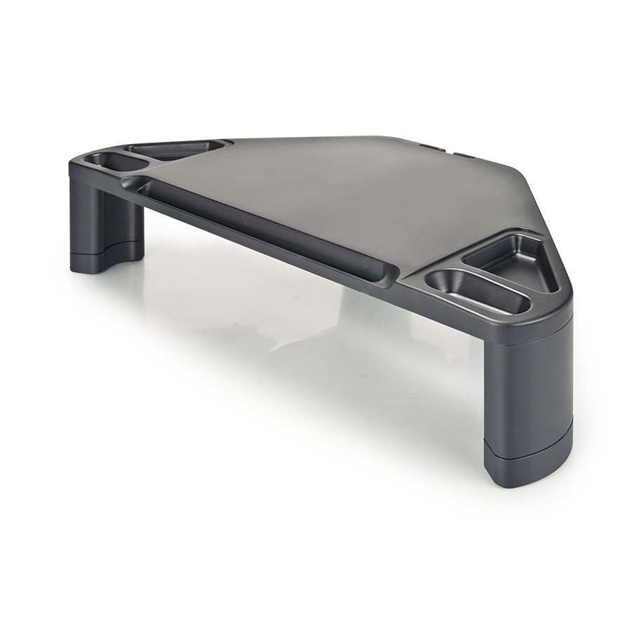 Corner Monitor/Laptop Stand w/Smart Device Slot