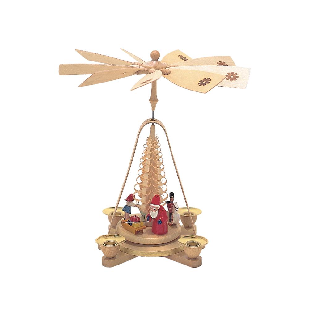 1667 - Richard Glaesser Pyramid - Santa and Toys - 10.5"H x 9.25"W x 9.25"