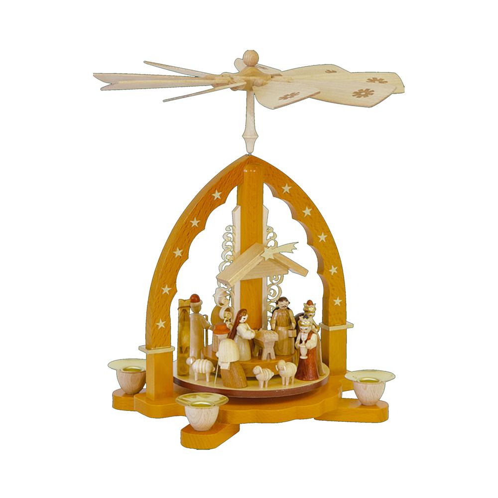 16033 - Richard Glaesser Pyramid - Nativity Scene - 10.5"H x 9.25"W x 9.25"