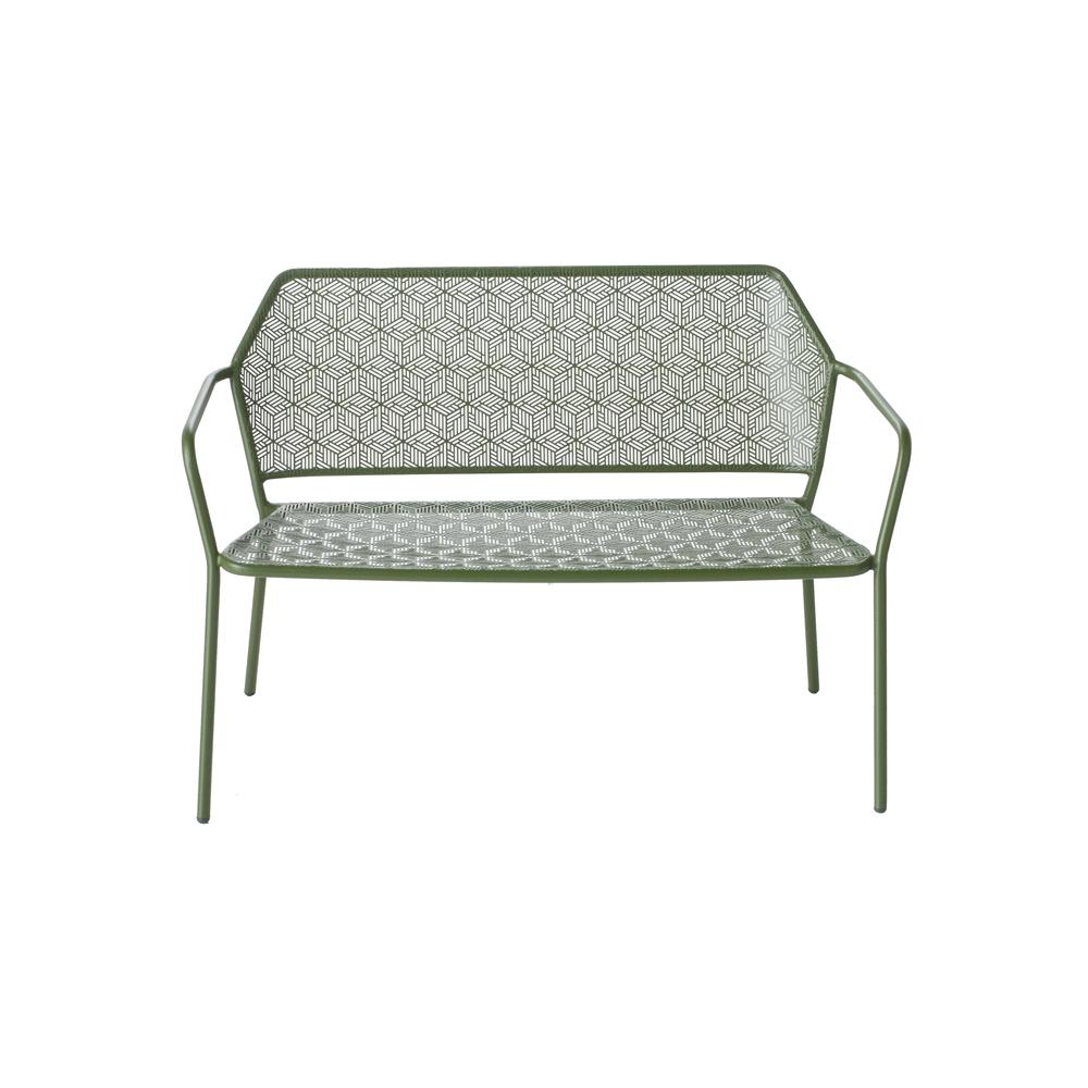 Martini Iron Garden Bench- Moss-