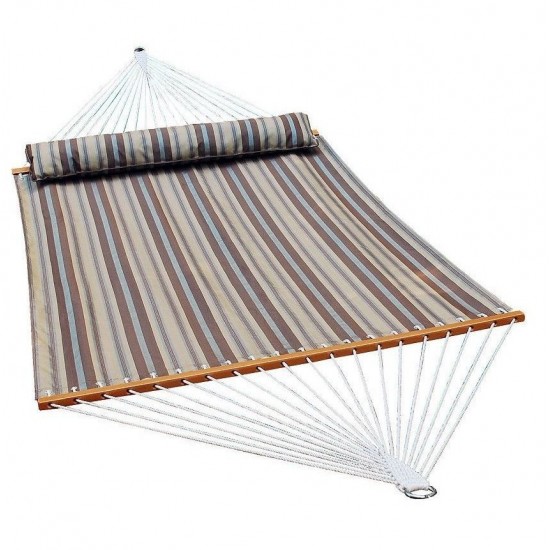 13' Quick Dry Hammock with Large Pillow - Earth Tone Stripe