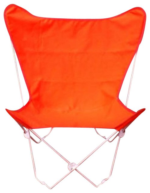 Butterfly Chair and Cover Combination w/White Frame - Orange