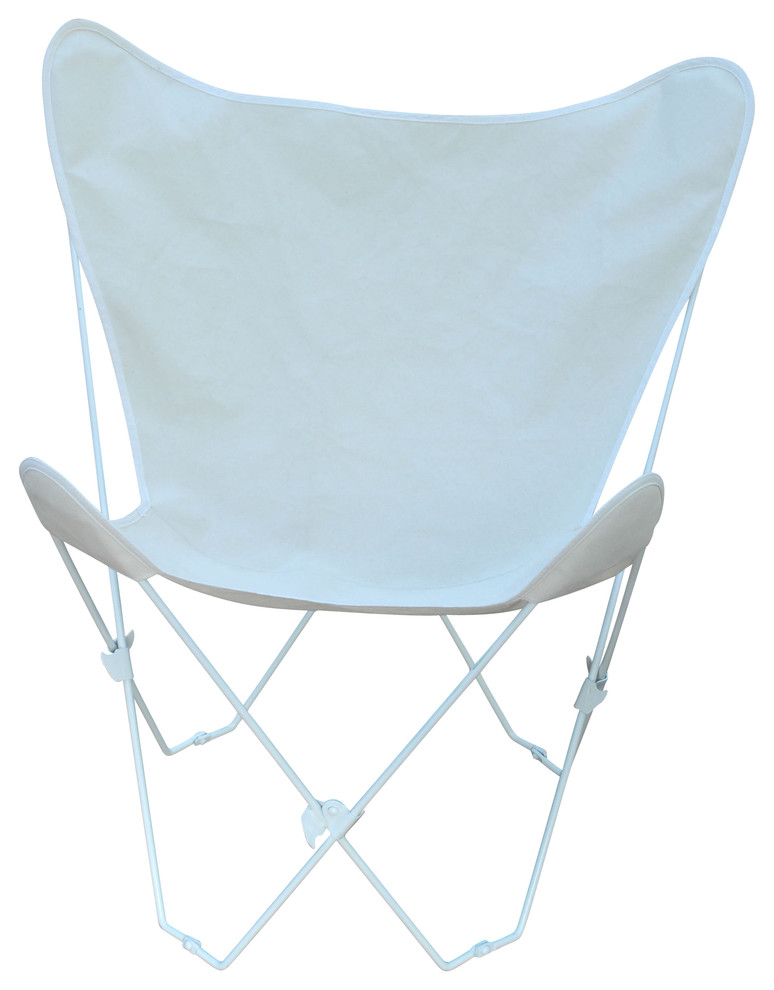Butterfly Chair And Cover Combination With White Frame - Natural