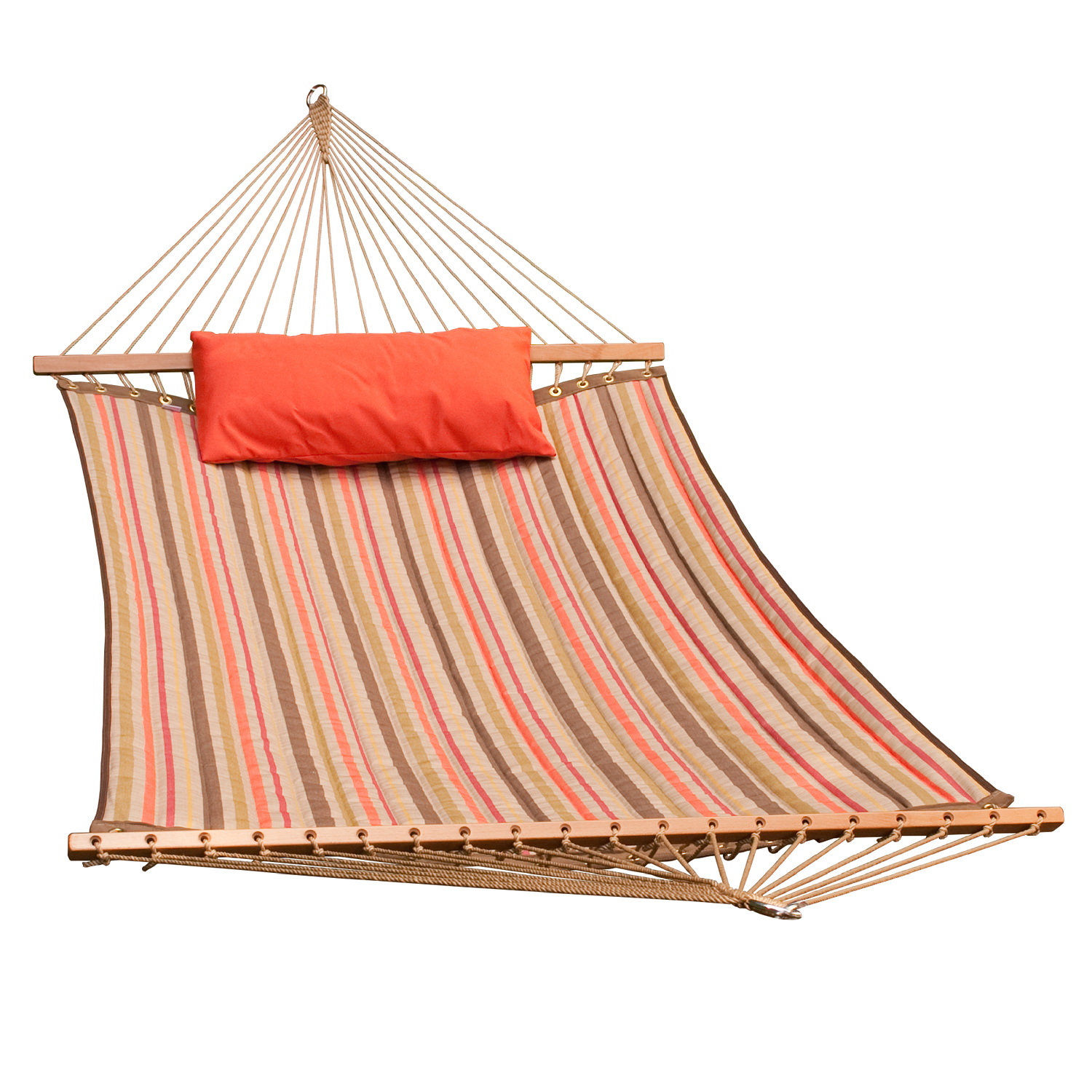 13' Reversible Sunbrella Quilted Hammock- Fiesta Stripe/Brown