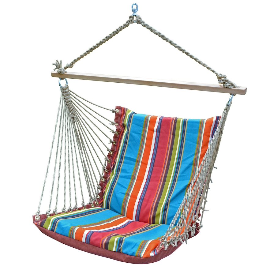 Hanging Chair with Stand Set - Teal Stripe