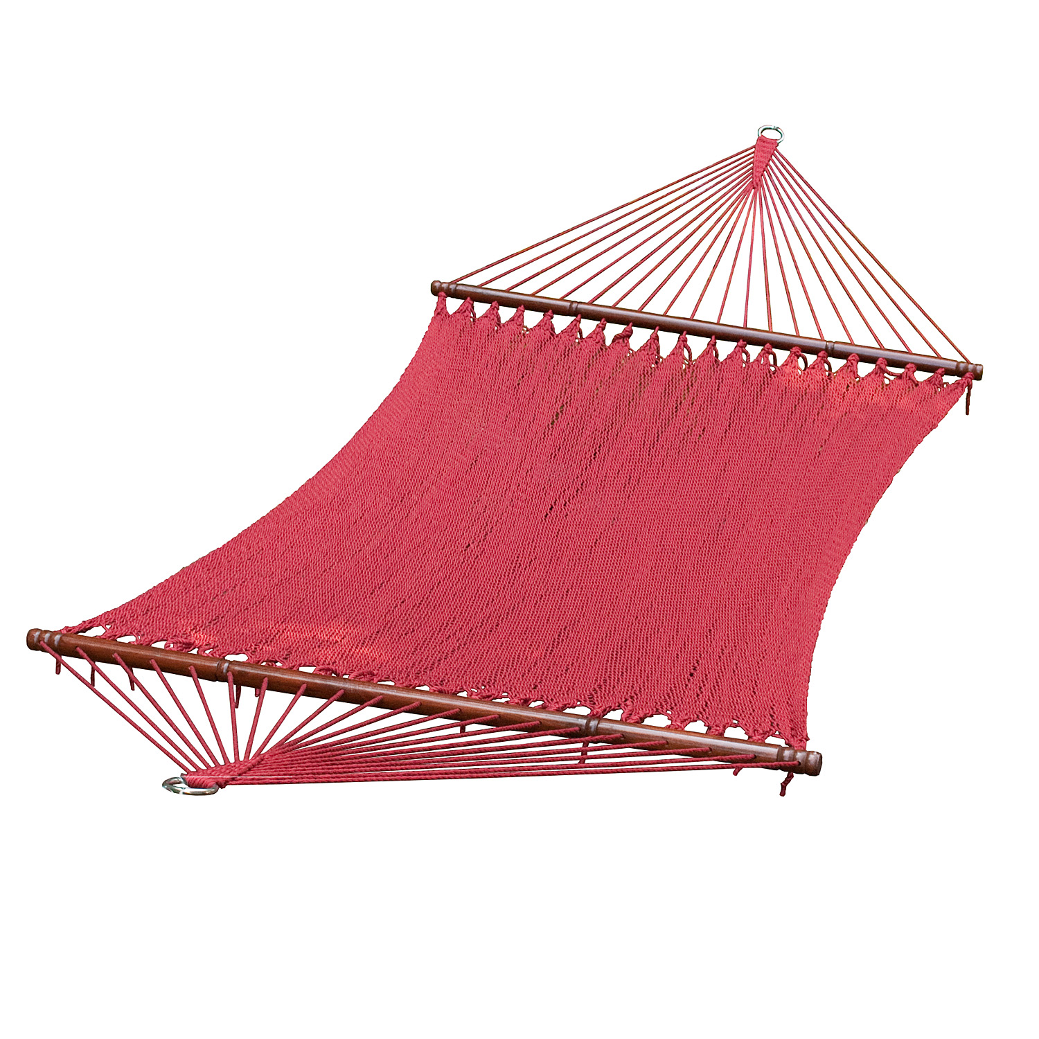 13 ft. 2-Point Tight Weave Soft Polyester Caribbean Rope Hammock, Burgundy