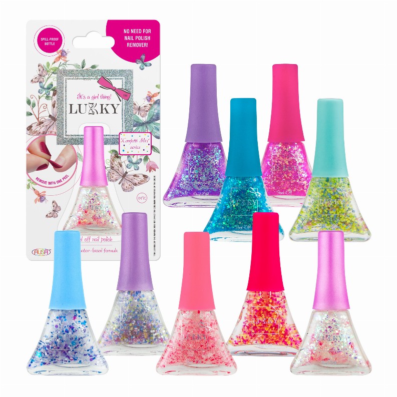 LUKKY Peel-off nail polish "Confetti" series, assortment of 12 pieces