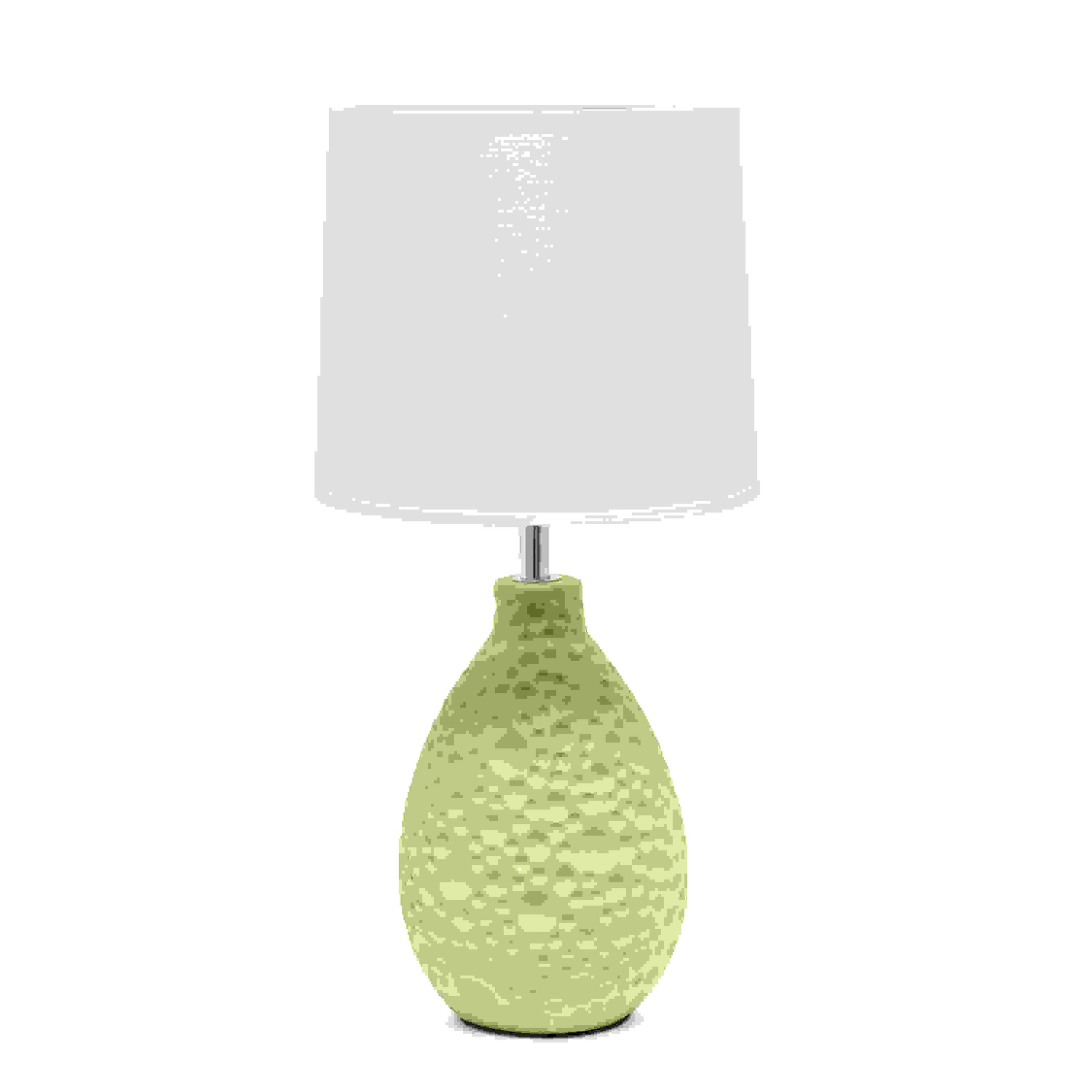Simple Designs Green Texturized Ceramic Oval Table Lamp