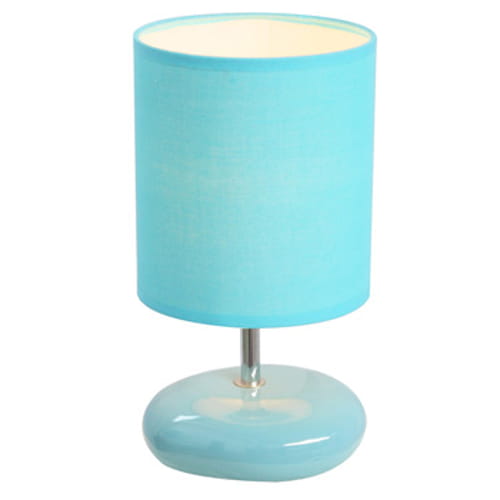 Simple Designs Stonies Blue Small Stone Look Table Lamp