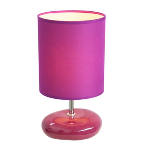 Simple Designs Stonies Purple Small Stone Look Table Lamp