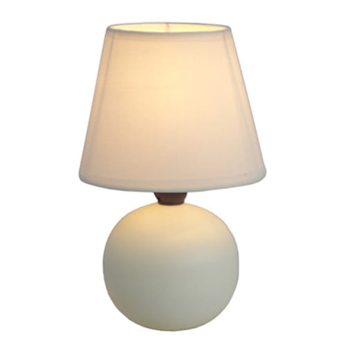 Simple Designs Off White Ceramic Globe Table Lamp