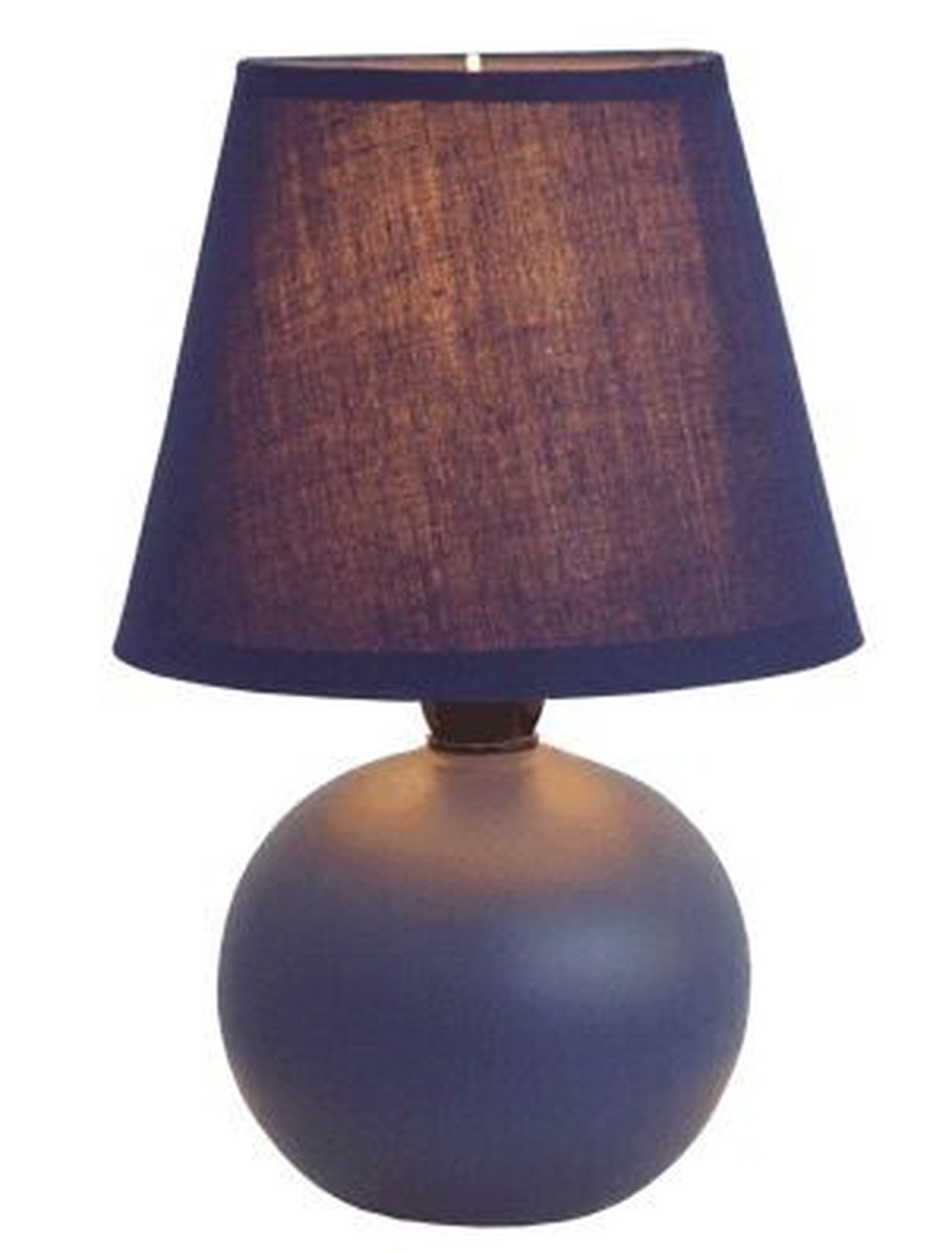 Simple Designs Mini Ceramic Globe Table Lamp, Blue