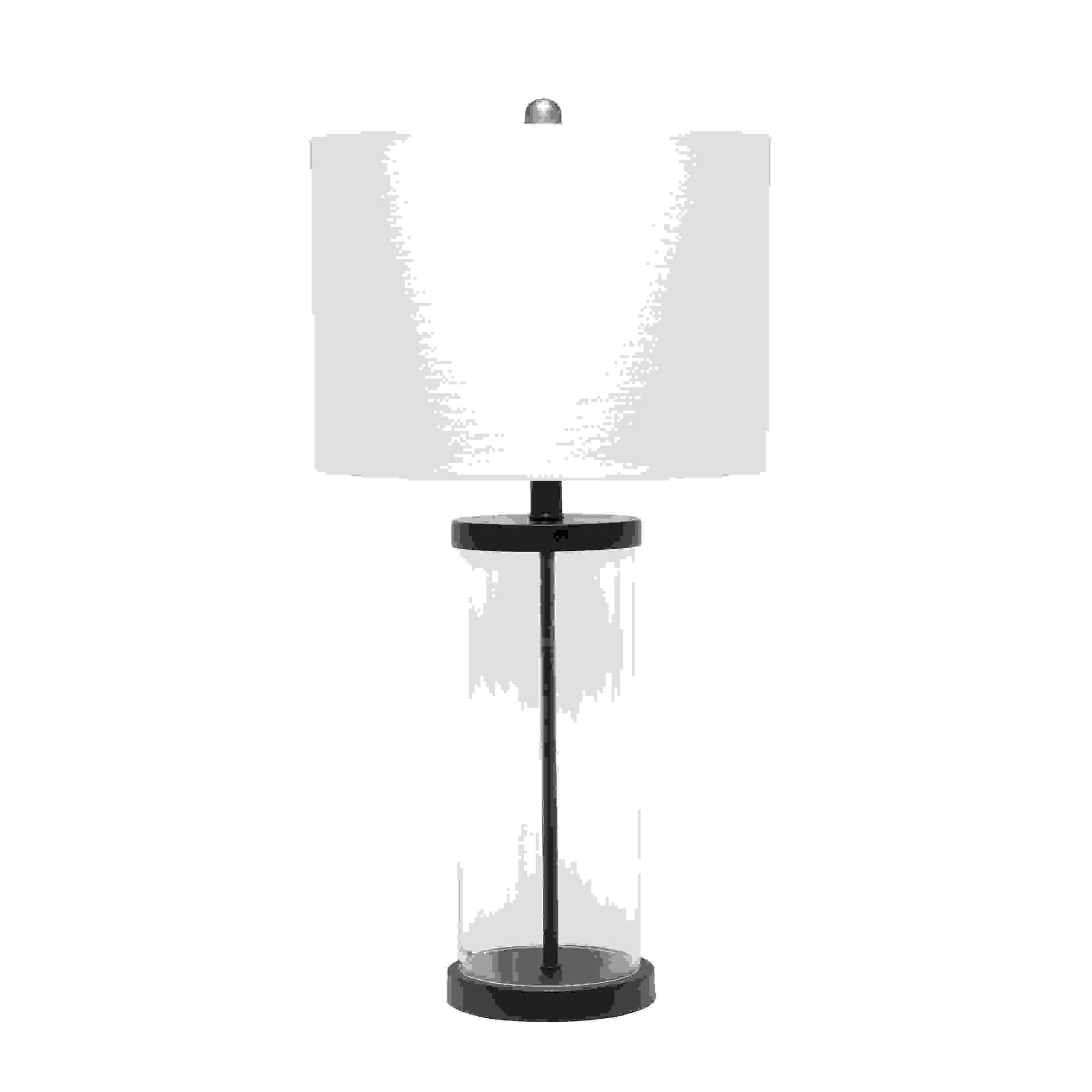 Lalia Home Entrapped Glass Table Lamp with White Fabric Shade