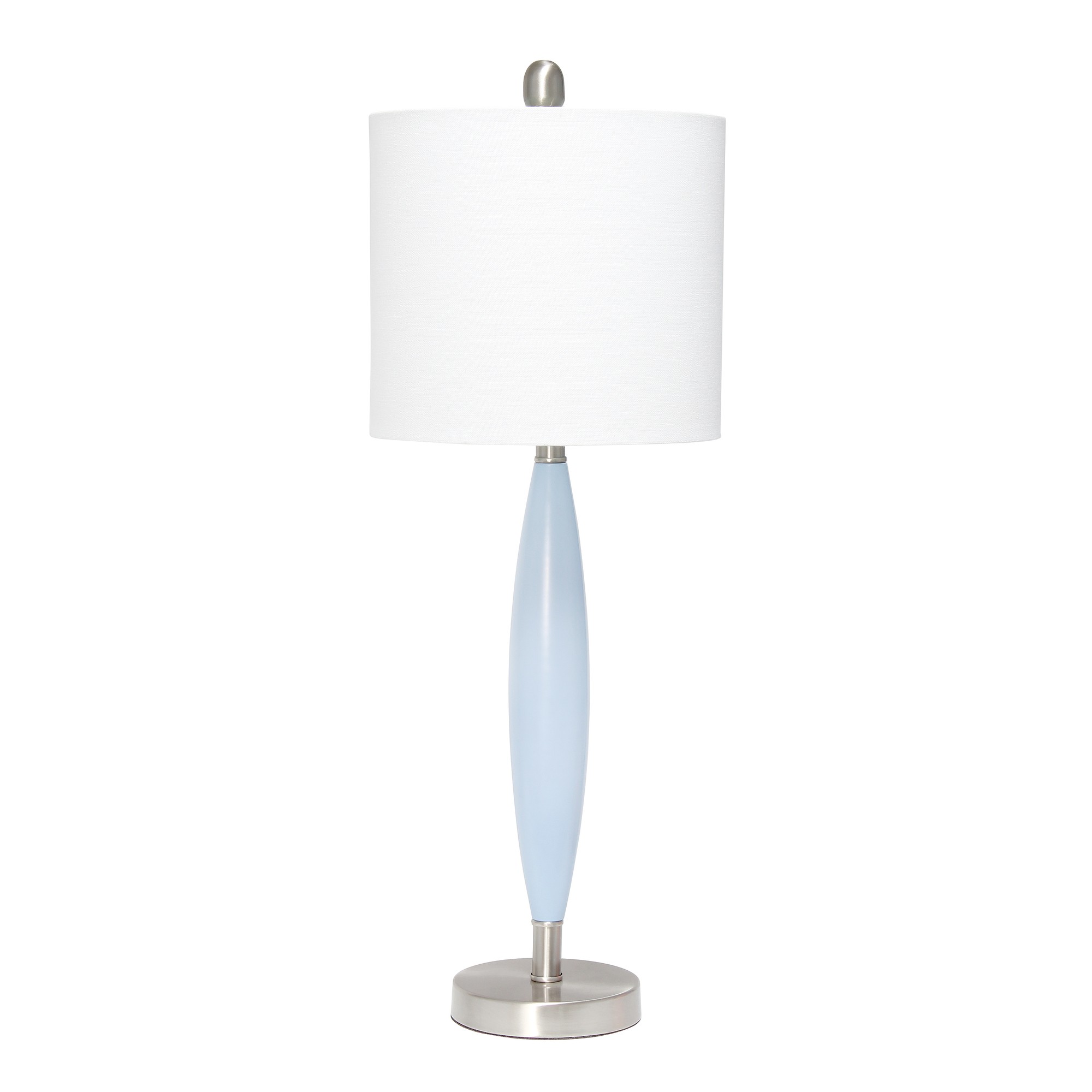 Lalia Home Stylus Table Lamp with White Fabric Shade, Blue